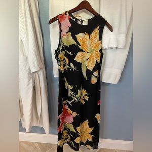 Talbots Silk Hawaiian Print Tea-Length Dress - image 1